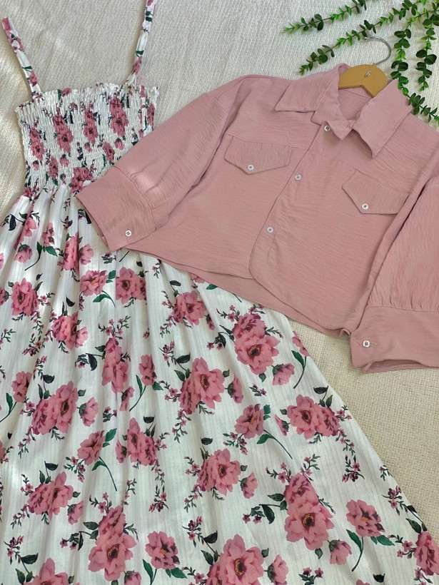 ست سارافون کت گل دار