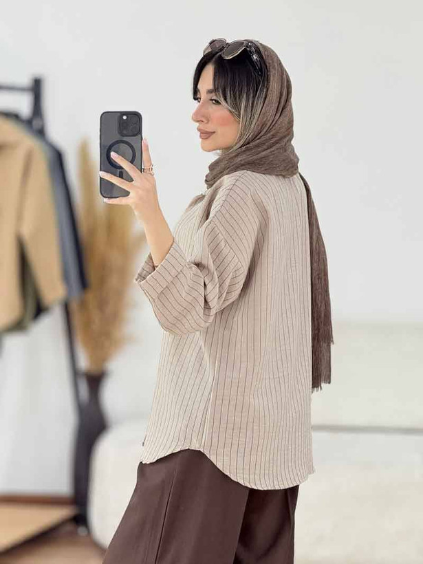 شومیز مانتویی تینا راه راه