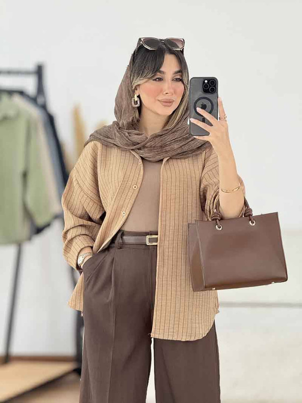 شومیز مانتویی تینا راه راه