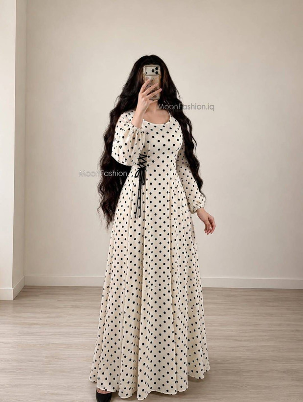 پیراهن بلند خال خالی الناز