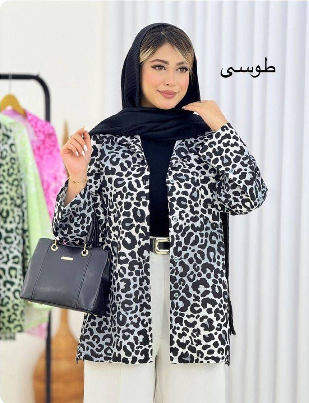 شومیز پلنگی رنگ بندی