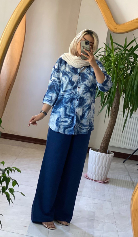 ست شومیز شلوار ابرنگی