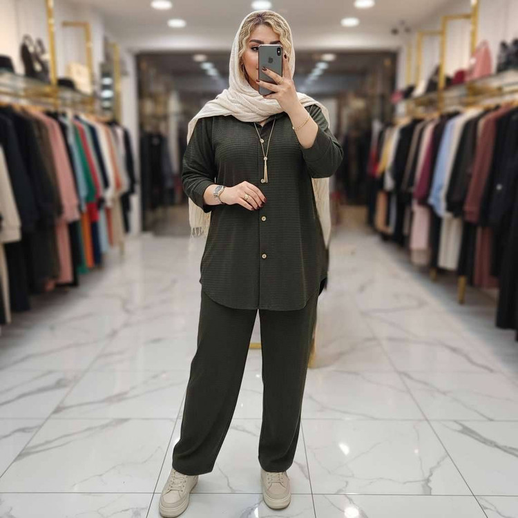ست مانتو شلوار بسکوییتی