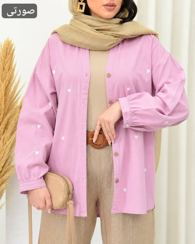 مانتو کتان قلبی