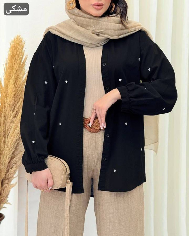 مانتو کتان قلبی