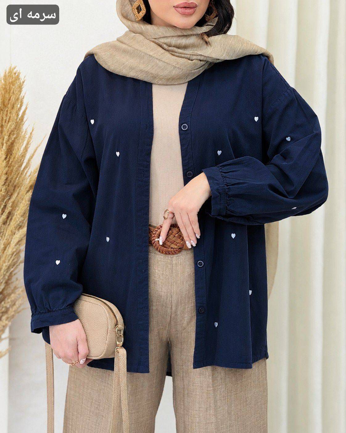 مانتو کتان قلبی