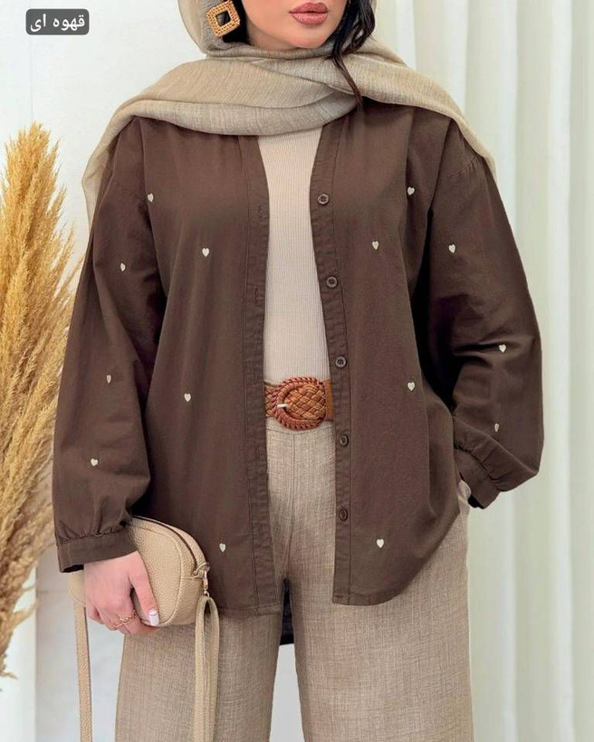 مانتو کتان قلبی