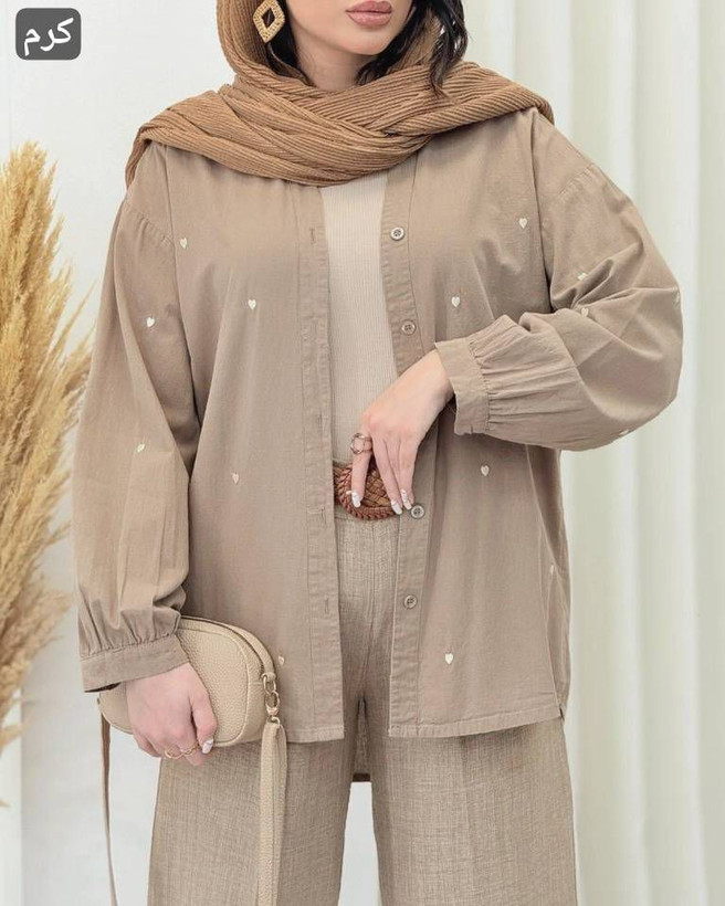 مانتو کتان قلبی