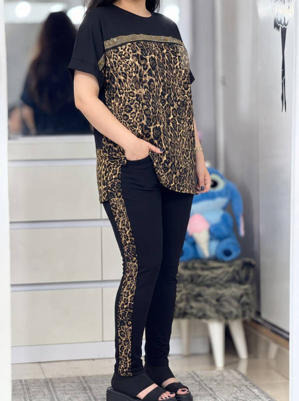 ست تیشرت شلوار ساتین