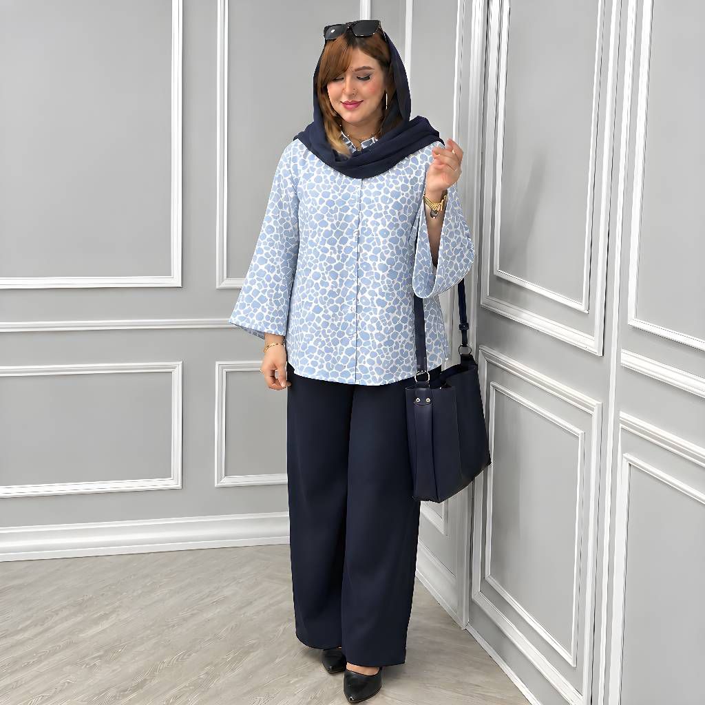شومیز شلوار سرمه