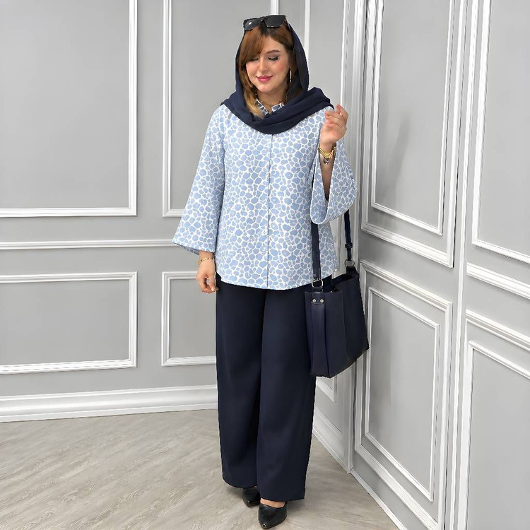 شومیز شلوار سرمه