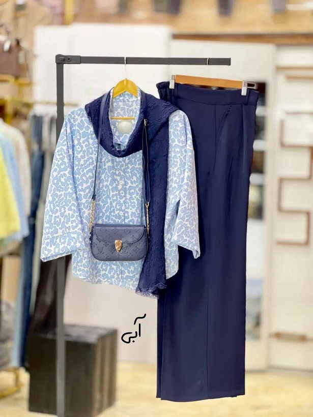 شومیز شلوار سرمه