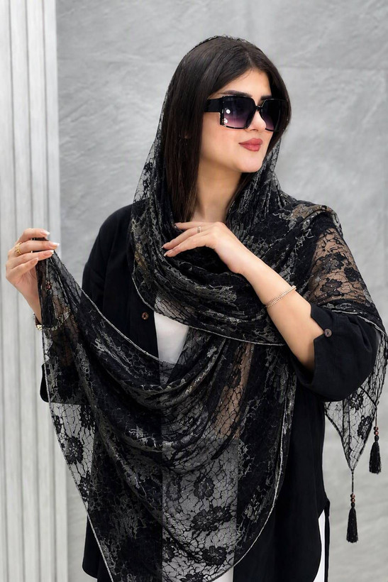 شال دانتل دور نقره