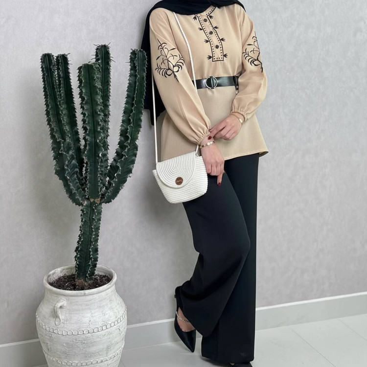 شومیز شلوار گندم