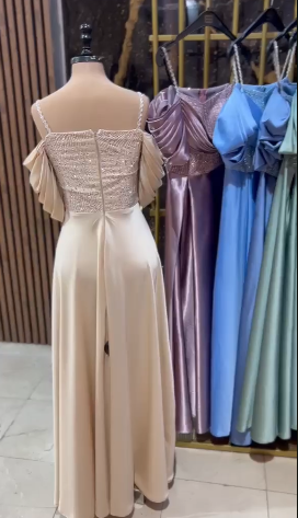 لباس مجلسی مدل شقایق | جنس ساتن زارا و شاین