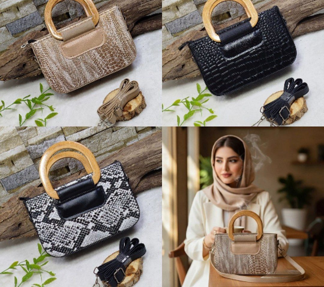 کیف دسته چوبی زنانه